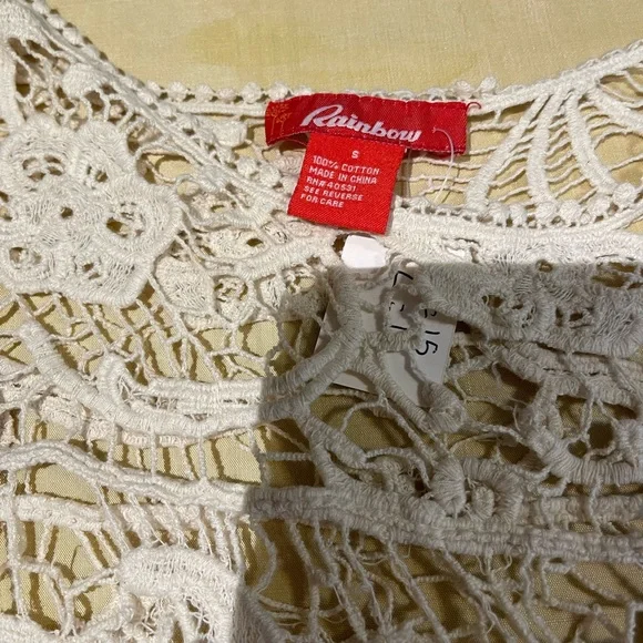 Rainbow Cream Lace Crochet Top - Picture 2 of 4